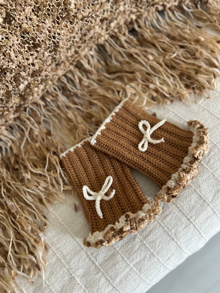 Örgü Bohem Tarzı Kadın Eldiveni Şal takım - Görsel 3