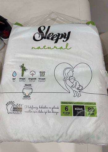 Sleepy Natural XLarge Bebek Külot Bezi 80 li