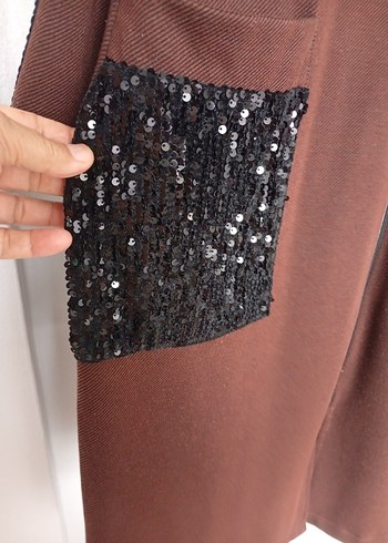 Kadın Kahverengi Uzun Fermuarlı Kaban iki koltuk altı 55 boy 120 - Görsel 6