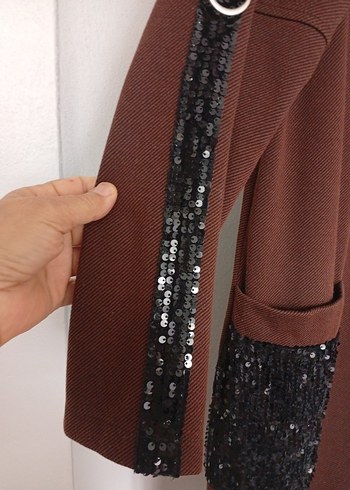 Kadın Kahverengi Uzun Fermuarlı Kaban iki koltuk altı 55 boy 120 - Görsel 2