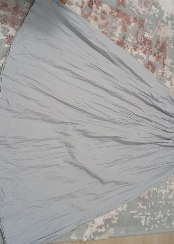 Gri Kadın Uzun Keten Etek - Görsel 2