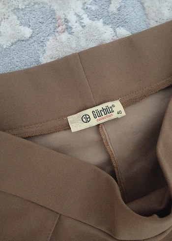 Kadın Bej Kumaş Pantolon cepli Regular Fit - Görsel 6