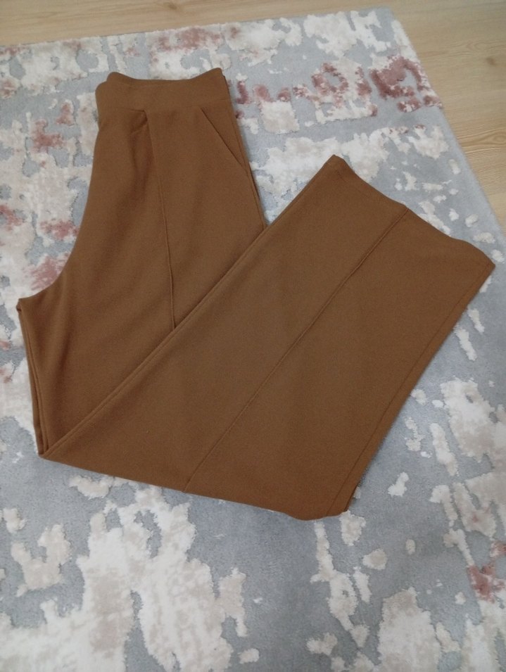 Kadın Bej Kumaş Pantolon cepli Regular Fit - Görsel 4