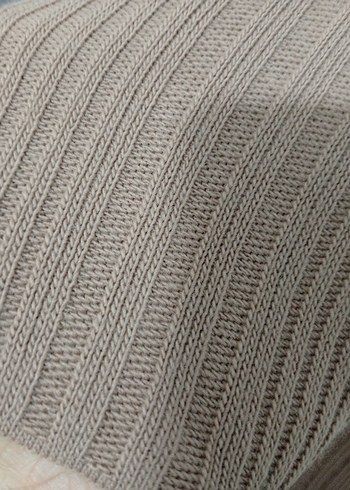 Bej Kadın Triko Boğazlı Uzun Elbise - Görsel 4