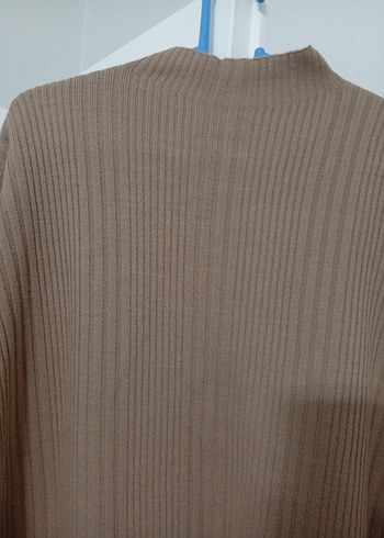 Bej Kadın Triko Boğazlı Uzun Elbise - Görsel 3