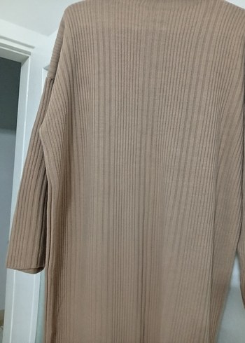 Bej Kadın Triko Boğazlı Uzun Elbise - Görsel 6