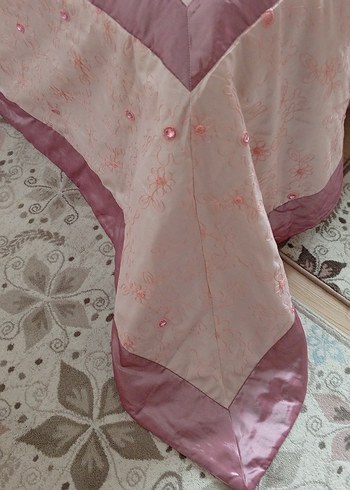 saten yatak örtüsü çift kişilik boncuklu - Görsel 7