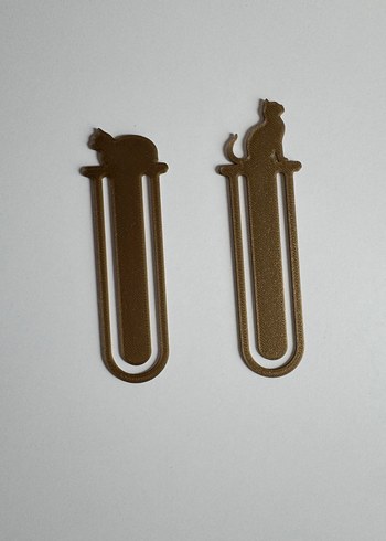 Parlak Altın Renkli Kedi Figürlü Kitap Ayracı - Görsel 2