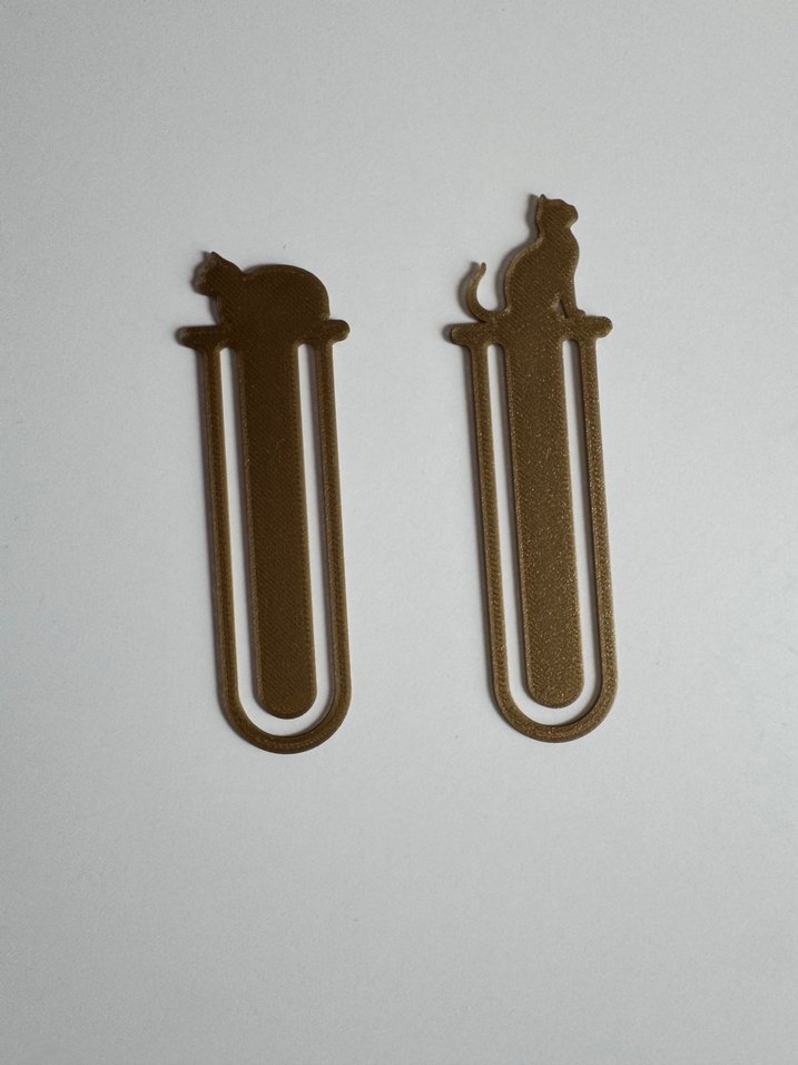 Parlak Altın Renkli Kedi Figürlü Kitap Ayracı - Görsel 2