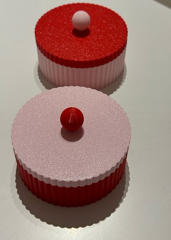 Pastel Pembe ve Kırmızı Kutu 2li set - Görsel 4