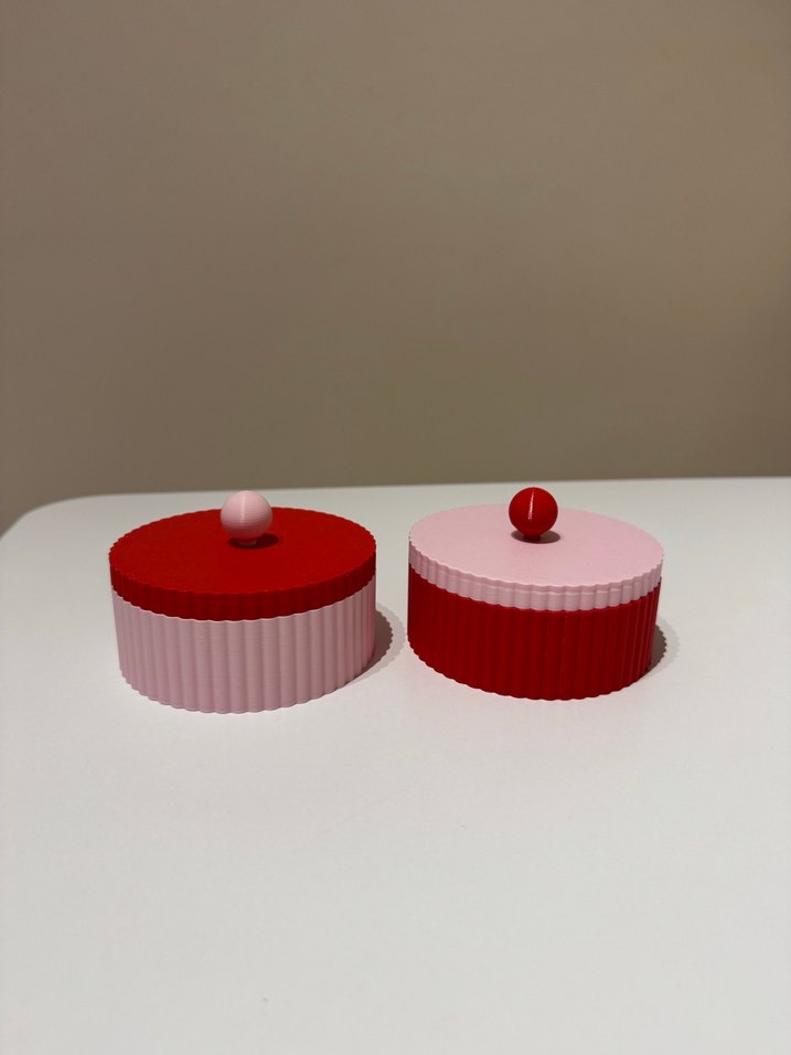 Pastel Pembe ve Kırmızı Kutu 2li set - Görsel 2