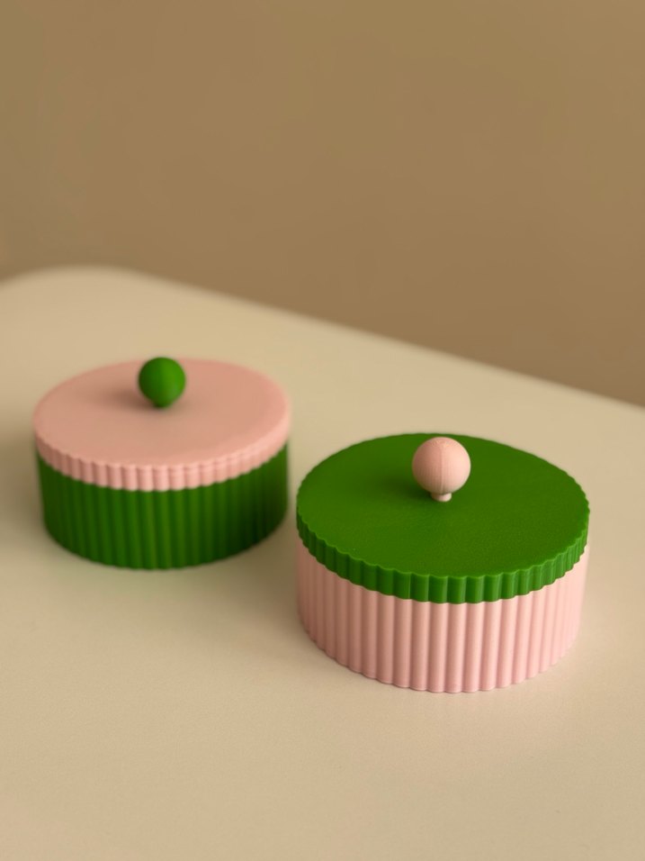 Pembe Yeşil Detaylı Saklama Kutusu - Görsel 2