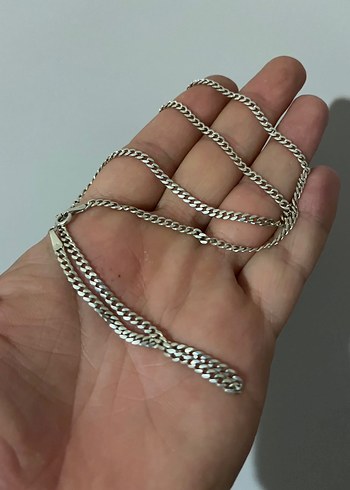 Minimalist Erkek Gümüş Zincir Kolye - Görsel 2