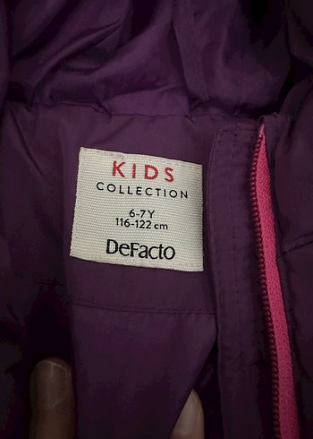 Kız Çocuk Mor Kapüşonlu Fermuarlı Mont - Görsel 2