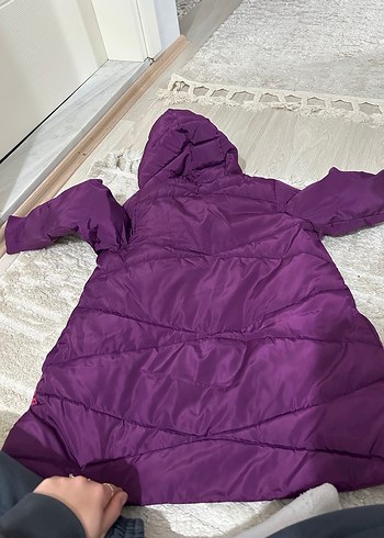Kız Çocuk Mor Kapüşonlu Fermuarlı Mont - Görsel 4