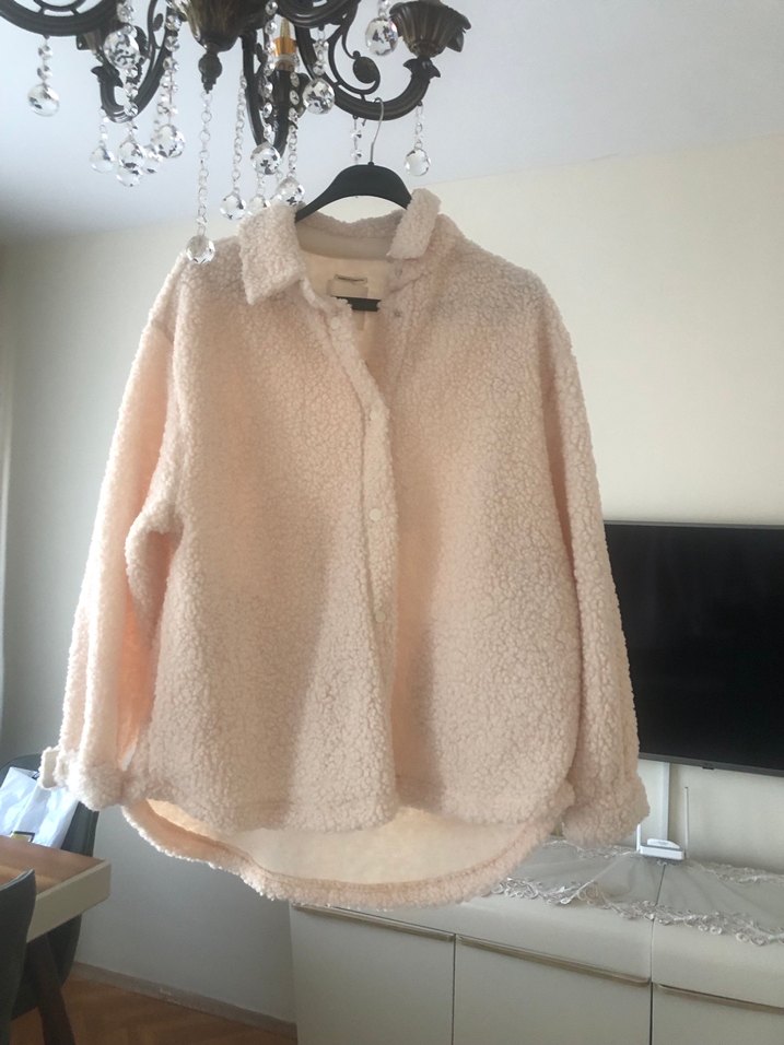 Bej Peluş Kadın Ceket - Görsel 3