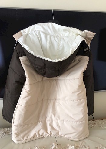 Bej Gri Kadın Midi Kolsuz Kışlık Mont - Görsel 7