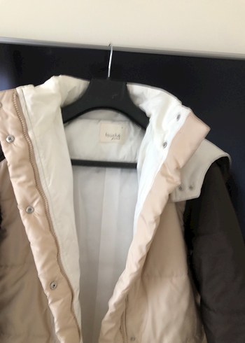 Bej Gri Kadın Midi Kolsuz Kışlık Mont - Görsel 3