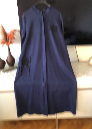 Uzun Lacivert Kadın Bornoz - Görsel 3
