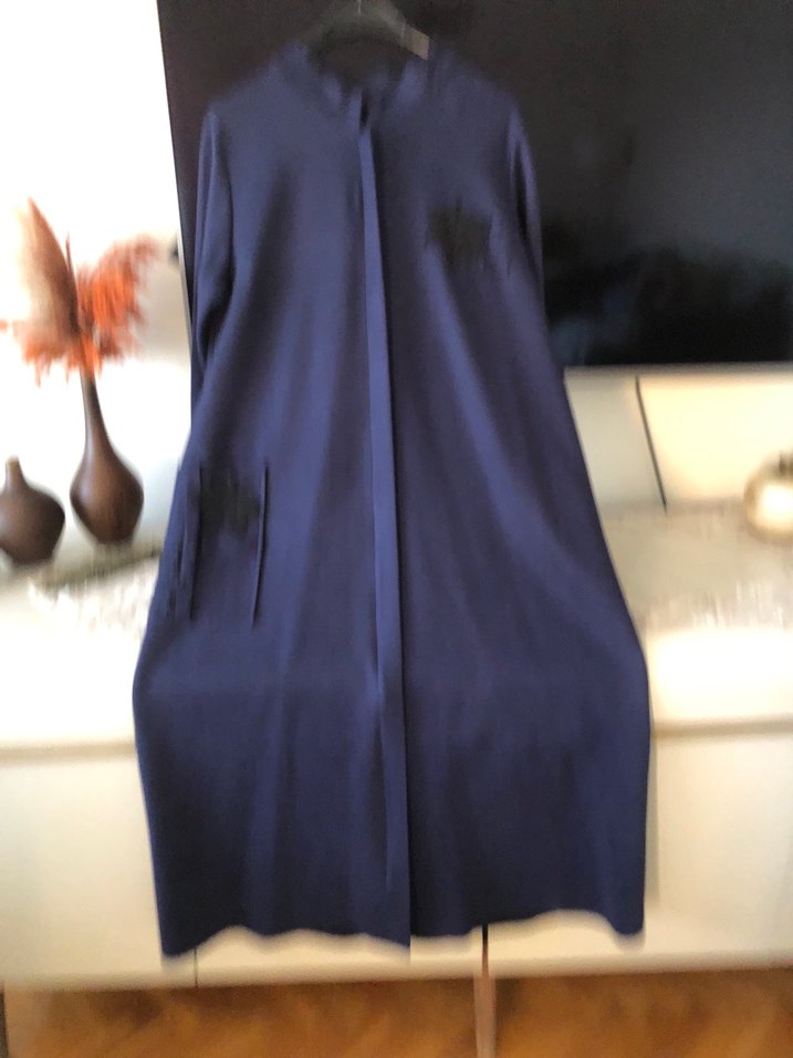 Uzun Lacivert Kadın Bornoz - Görsel 3