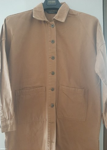 Düğmeli Kahverengi Kadın kot ceket hiç kullanılmadı - Görsel 5