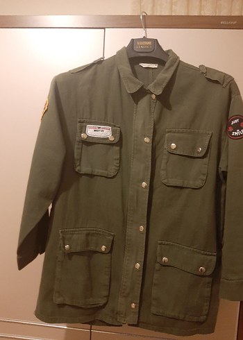 Düğmeli Haki Kadın Ceket - Görsel 9