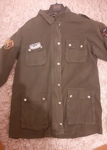 Düğmeli Haki Kadın Ceket - Görsel 8