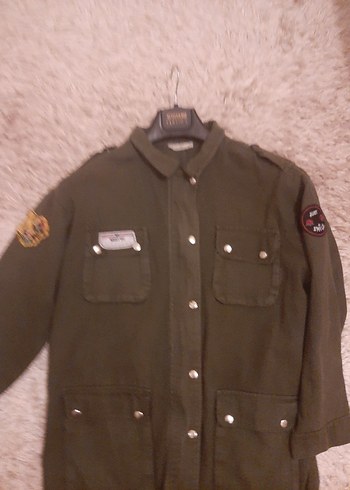 Düğmeli Haki Kadın Ceket - Görsel 7