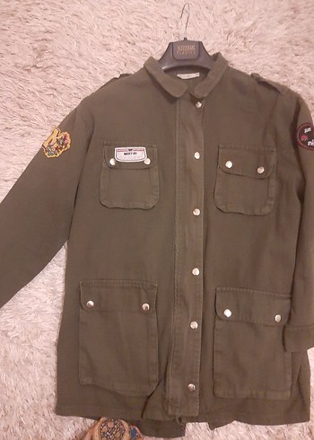 Düğmeli Haki Kadın Ceket - Görsel 6