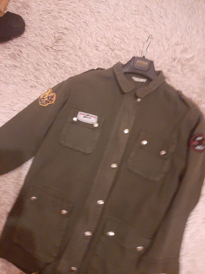 Düğmeli Haki Kadın Ceket - Görsel 4