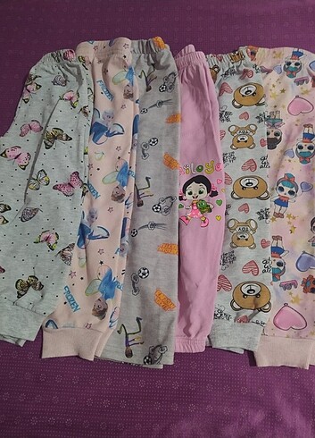 4 Yaş Beden çeşitli Renk Kız çocuk toplu pantolon 