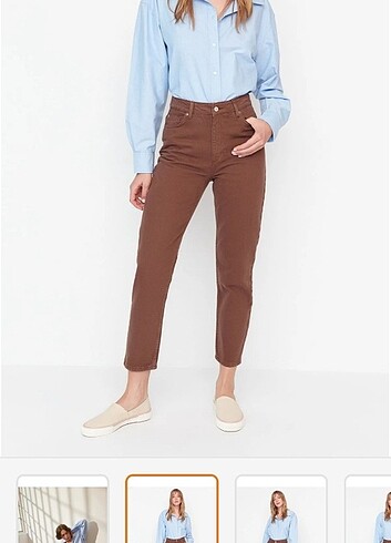 Trendyol & Milla Kahverengi yüksek bel mom jeans