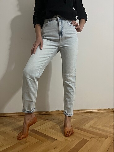 Trendyol milla açık mavi mont jean