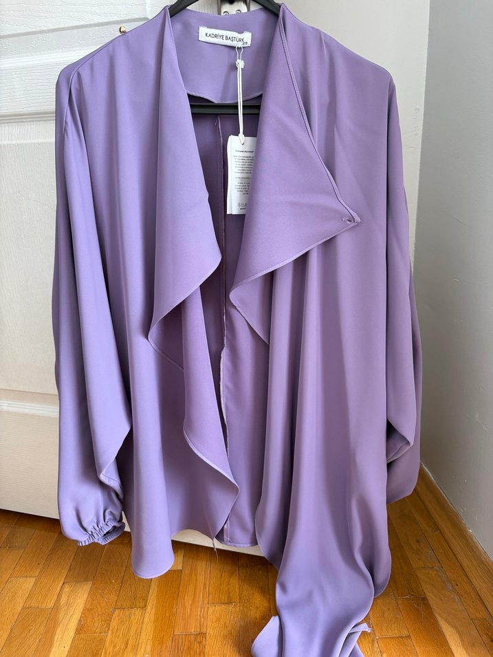 Uzun Mor Salaş Kadın Kimono - Görsel 2