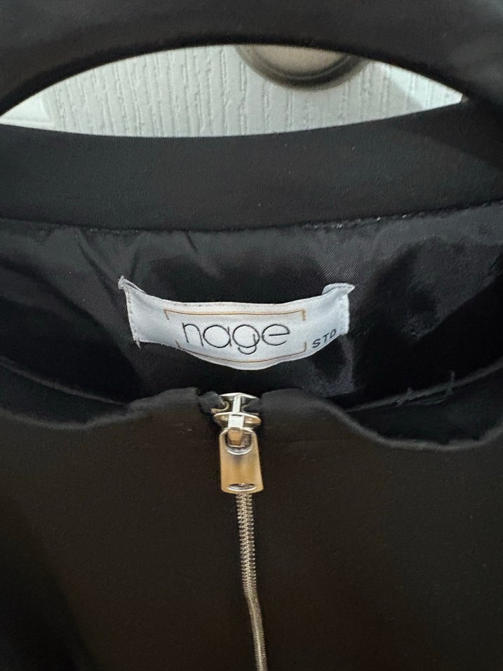 Fermuarlı Siyah Mini Kadın Ceket - Görsel 3