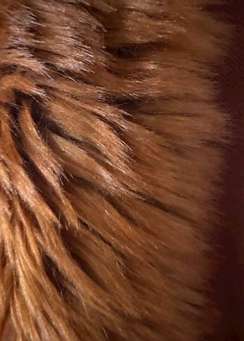 Kahverengi Suni Kürklü Bohem Midi Şal - Görsel 3