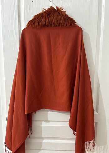 Kahverengi Suni Kürklü Bohem Midi Şal - Görsel 2