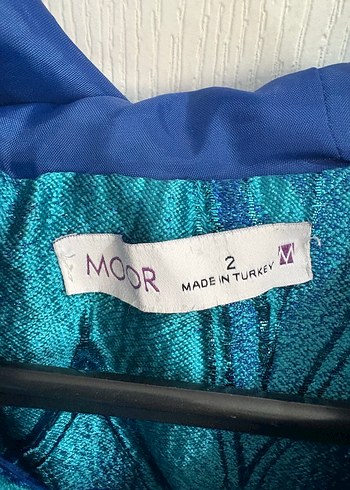 Mavi Desenli Düğmeli Uzun Hamile Ceketi - Görsel 3