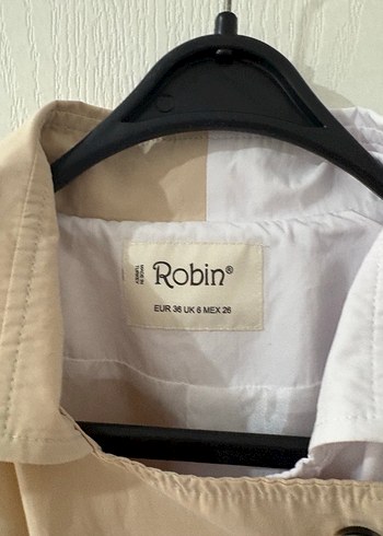 Bej Beyaz Kemerli Midi Trençkot - Görsel 3