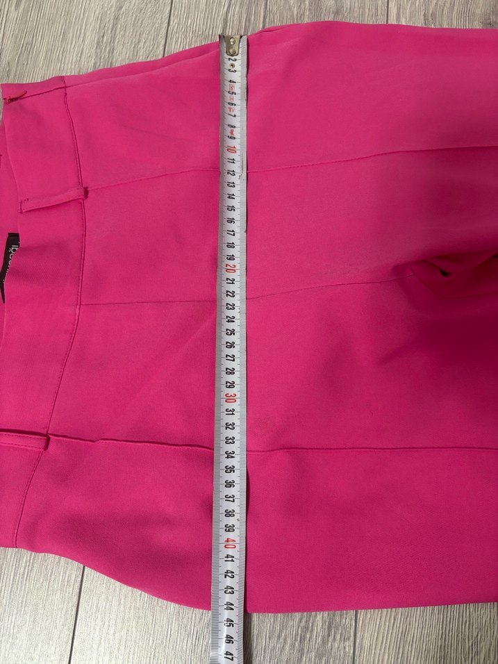 Pembe Kadın Pilili Kumaş Pantolon - Görsel 3