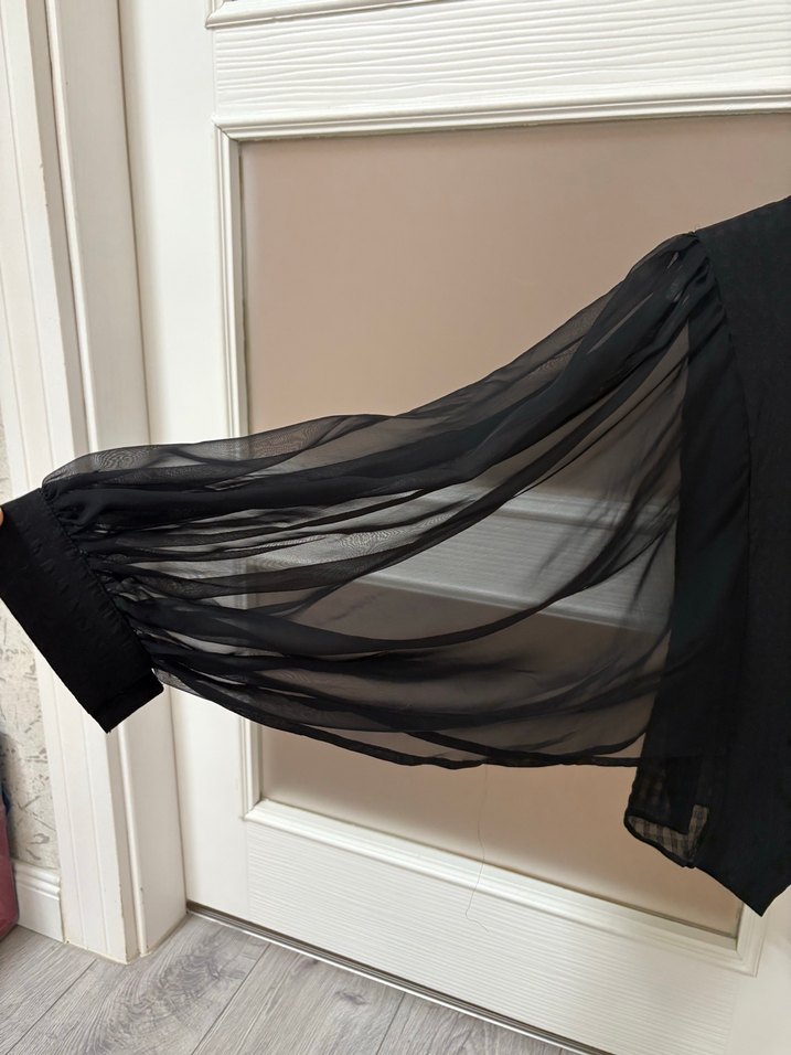 Düğmeli Siyah Gotik Mini Bluz - Görsel 2