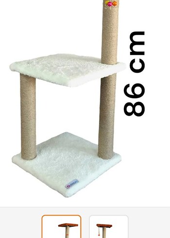 Beyaz Kedi Tırmalama ve Oyun Direği 86 cm