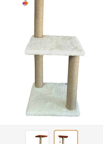 Beyaz Kedi Tırmalama ve Oyun Direği 86 cm