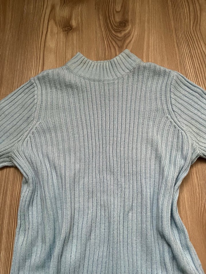 Bebek mavisi Triko Boğazlı Kadın Kazak - Görsel 2