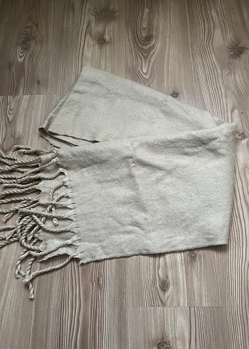 Bej Püsküllü Keten Bohem Kadın Şal - Görsel 2