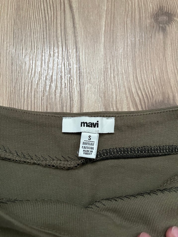 Kadın Haki Uzun Kollu Crop Top - Görsel 2