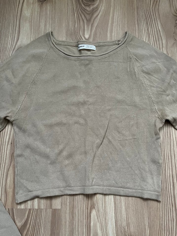 Bej Uzun Kollu Kadın Kazak - Görsel 2