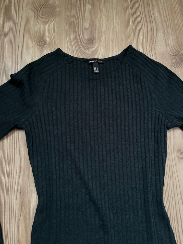 Siyah Kadın Uzun Kollu Triko Elbise - Görsel 2