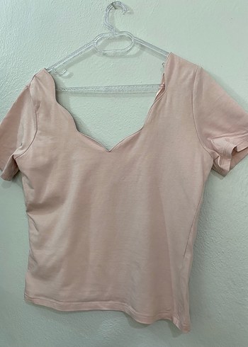 V Yaka Kısa Kollu Kadın Tişört - Görsel 2