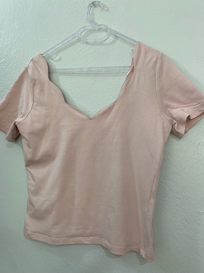 V Yaka Kısa Kollu Kadın Tişört - Görsel 2